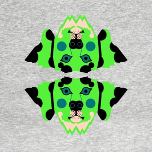 Dalmatian Dog Face, Lime Green T-Shirt